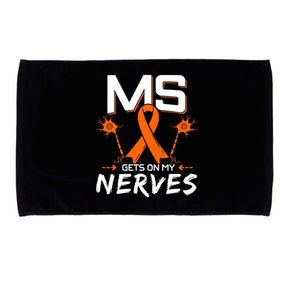 Ms Gets On My Nerves Multiple Sclerosis Awareness Survivor Cool Gift Microfiber Hand Towel