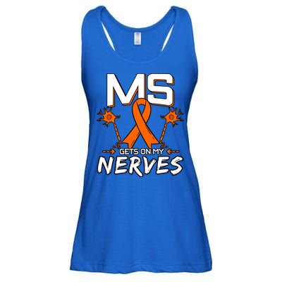 Ms Gets On My Nerves Multiple Sclerosis Awareness Survivor Cool Gift Ladies Essential Flowy Tank