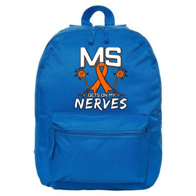 Ms Gets On My Nerves Multiple Sclerosis Awareness Survivor Cool Gift 16 in Basic Backpack