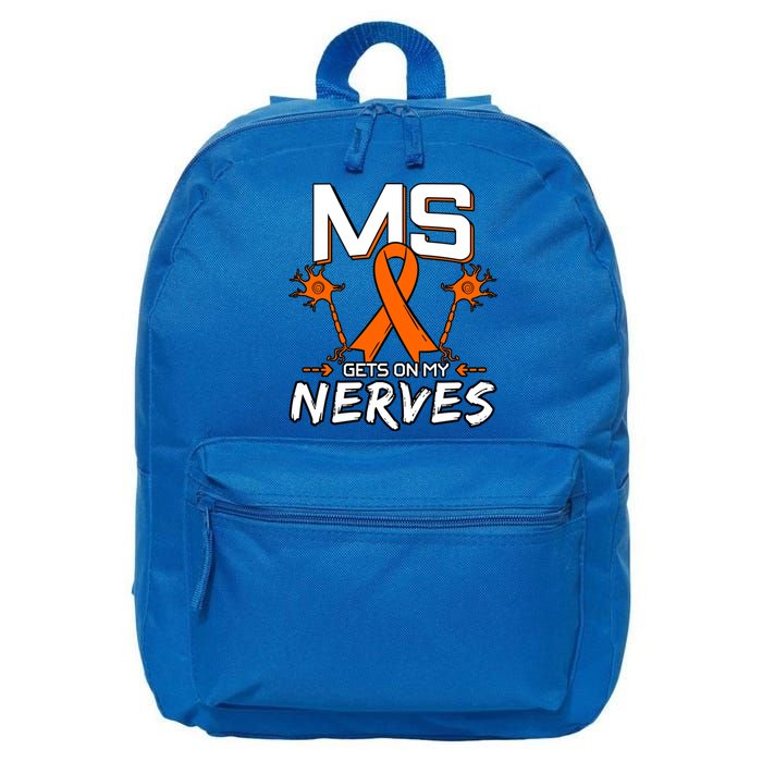 Ms Gets On My Nerves Multiple Sclerosis Awareness Survivor Cool Gift 16 in Basic Backpack