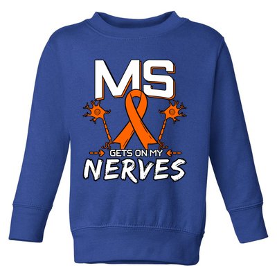 Ms Gets On My Nerves Multiple Sclerosis Awareness Survivor Cool Gift Toddler Sweatshirt