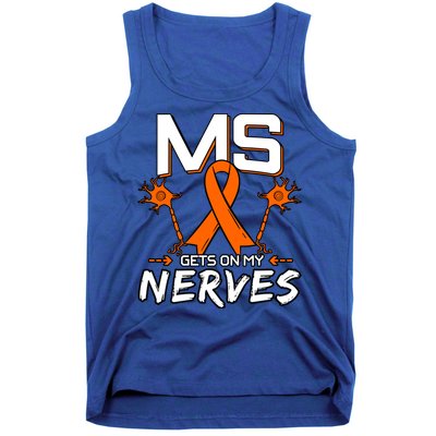 Ms Gets On My Nerves Multiple Sclerosis Awareness Survivor Cool Gift Tank Top