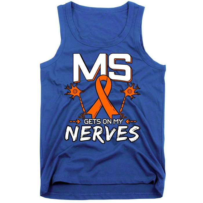 Ms Gets On My Nerves Multiple Sclerosis Awareness Survivor Cool Gift Tank Top