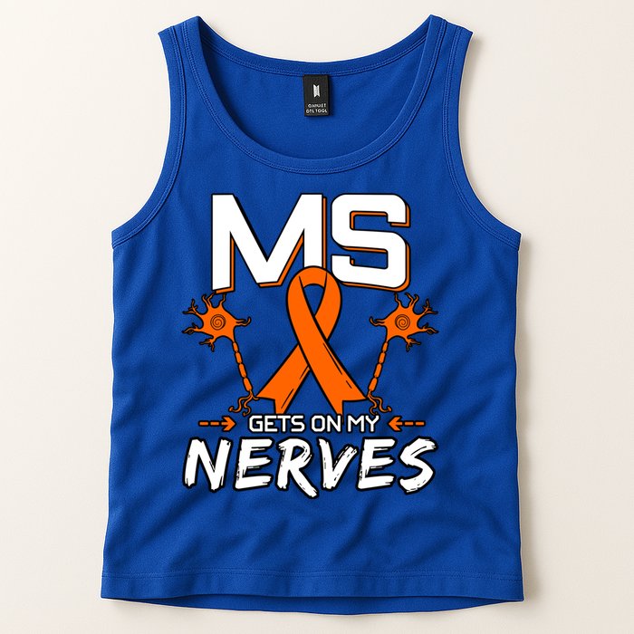 Ms Gets On My Nerves Multiple Sclerosis Awareness Survivor Cool Gift Tank Top