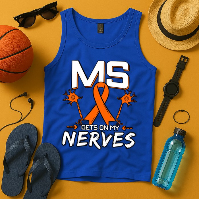 Ms Gets On My Nerves Multiple Sclerosis Awareness Survivor Cool Gift Tank Top