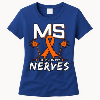 Ms Gets On My Nerves Multiple Sclerosis Awareness Survivor Cool Gift Womens T-Shirt