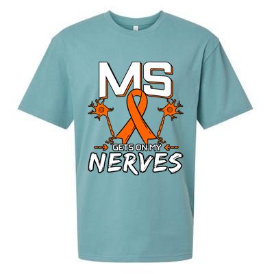 Ms Gets On My Nerves Multiple Sclerosis Awareness Survivor Cool Gift Sueded Cloud Jersey T-Shirt
