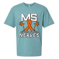 Ms Gets On My Nerves Multiple Sclerosis Awareness Survivor Cool Gift Sueded Cloud Jersey T-Shirt