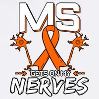 Ms Gets On My Nerves Multiple Sclerosis Awareness Survivor Cool Gift Garment-Dyed Sweatshirt