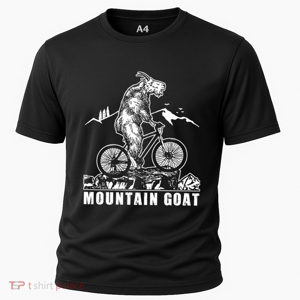 Mountain Goat On A Mountain Bike Cool Performance Shirt