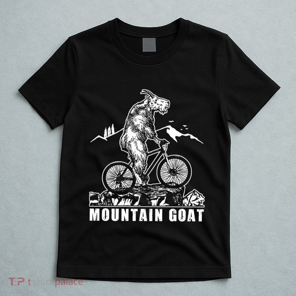 Mountain Goat On A Mountain Bike Cool T-Shirt