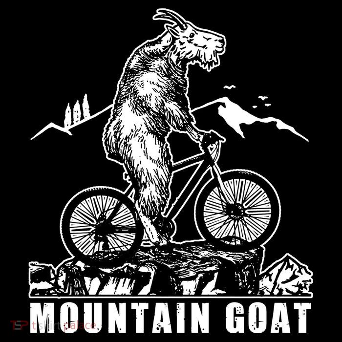 Mountain Goat On A Mountain Bike Cool T-Shirt