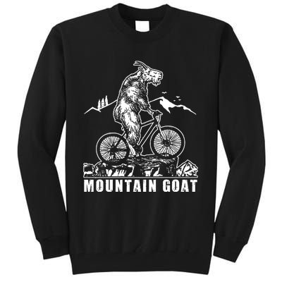 Mountain Goat On A Mountain Bike Cool Tall Sweatshirt