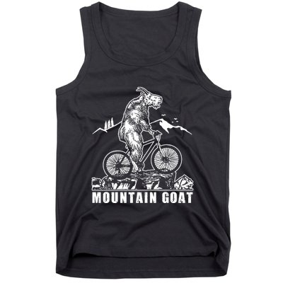Mountain Goat On A Mountain Bike Cool Tank Top