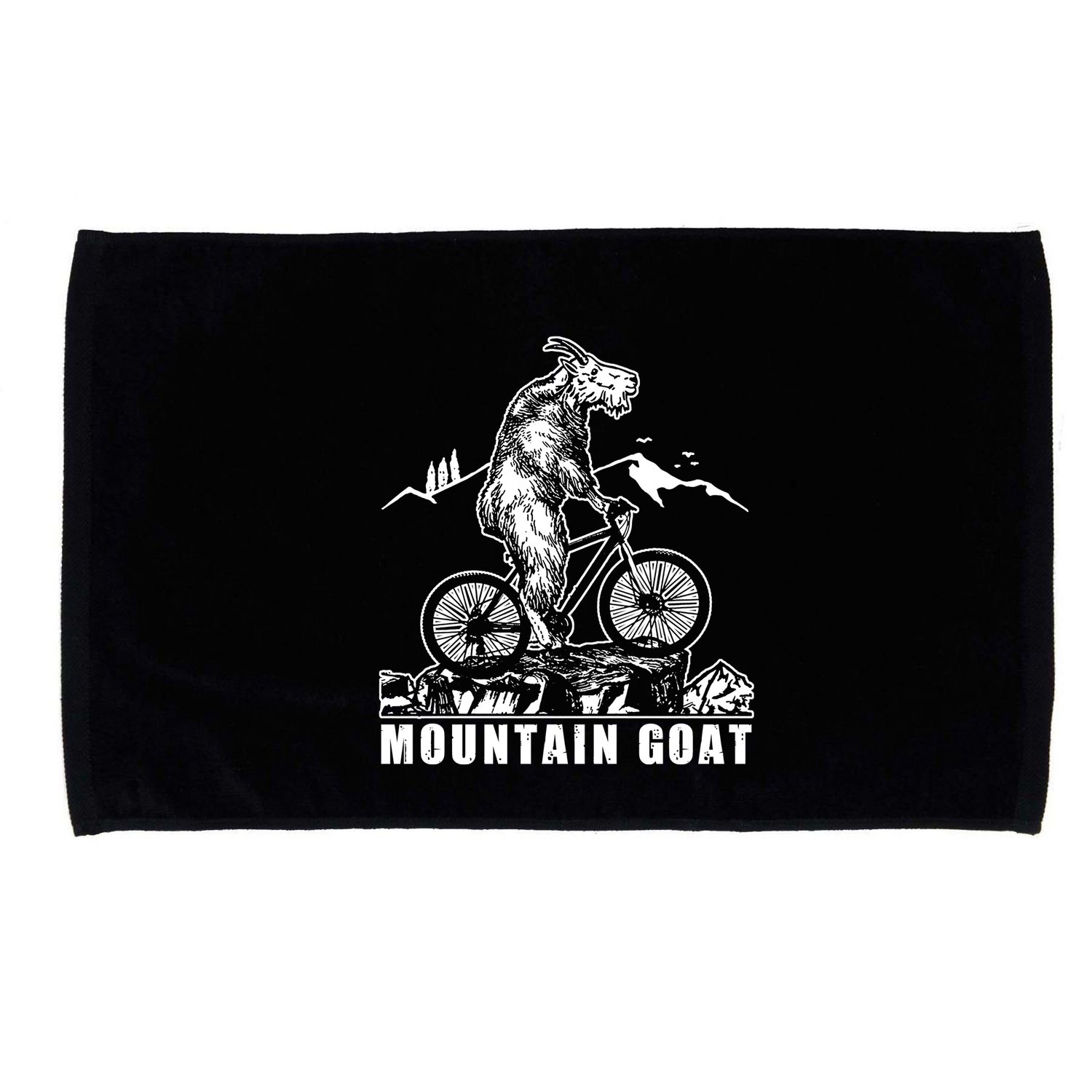 Mountain Goat On A Mountain Bike Cool Microfiber Hand Towel