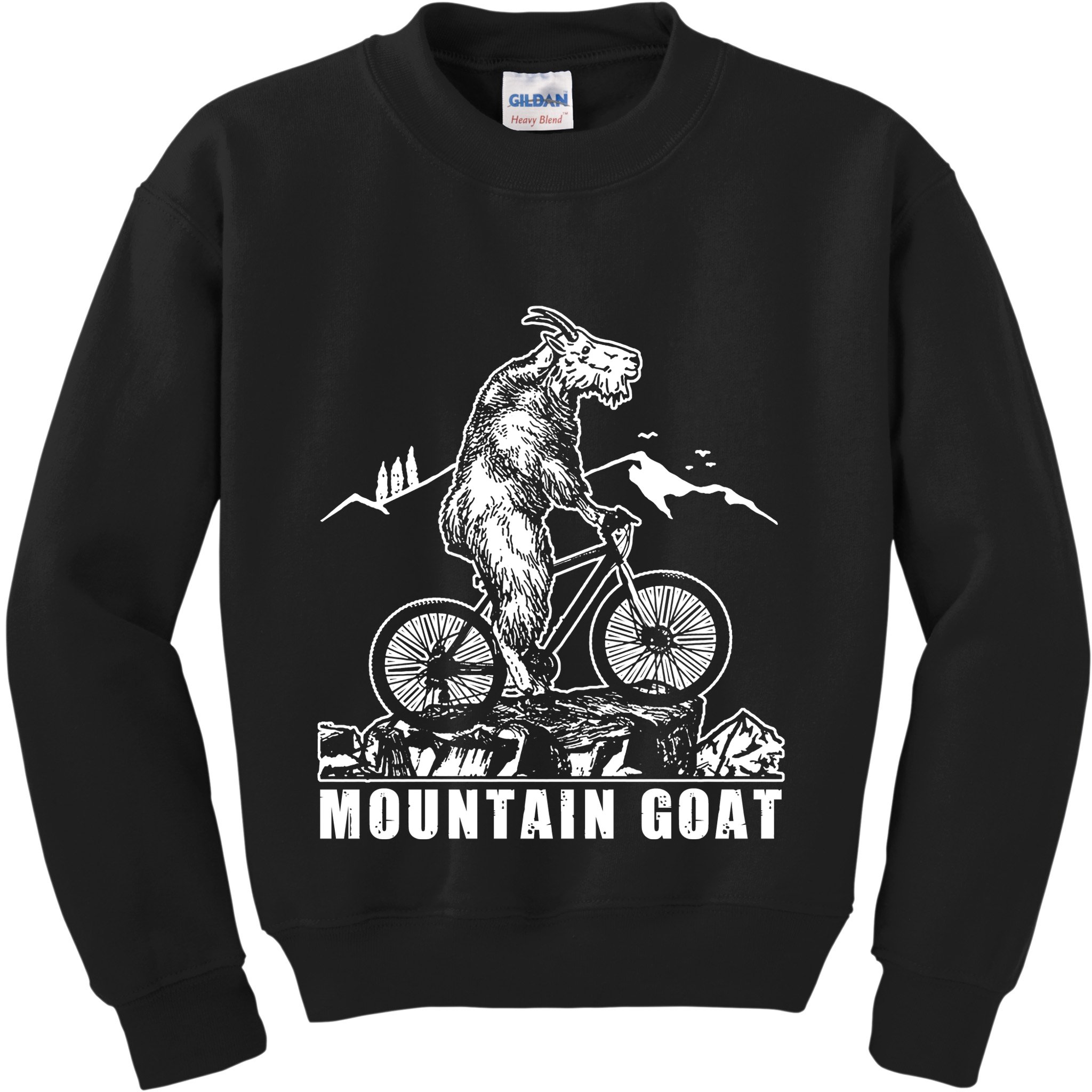 Mountain Goat On A Mountain Bike Cool Kids Sweatshirt