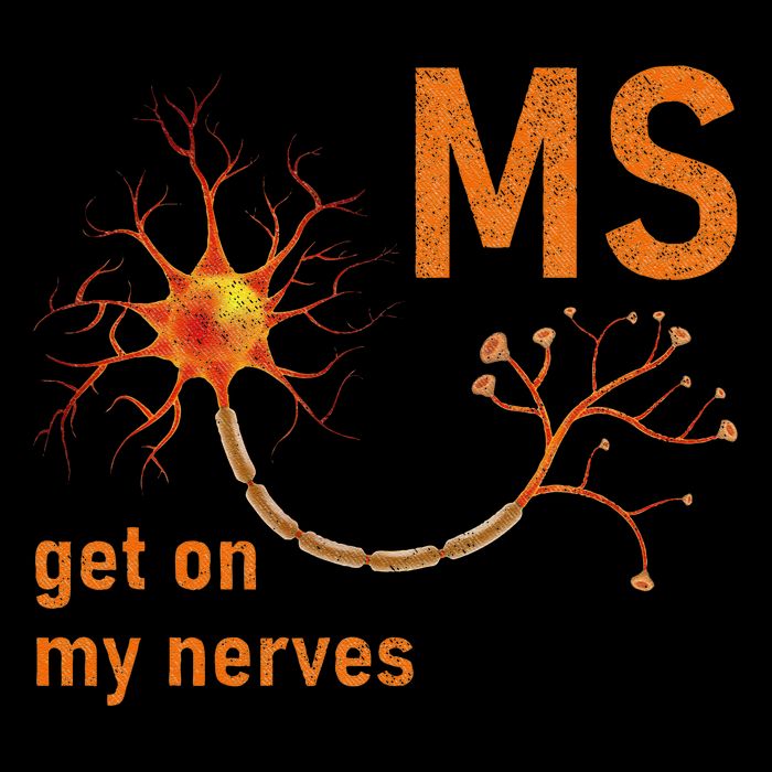MS Get On My Nerves Neuron Humor Awareness Humor Neurons Drawstring Bag