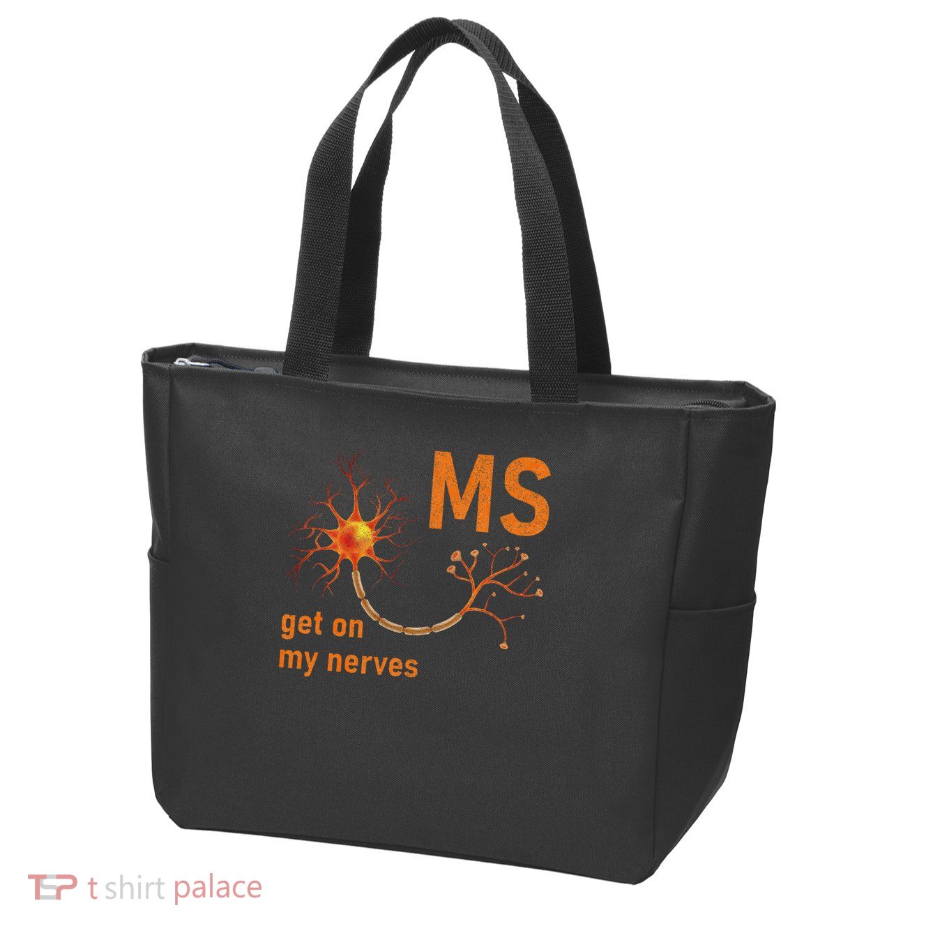 MS Get On My Nerves Neuron Humor Awareness Humor Neurons Zip Tote Bag