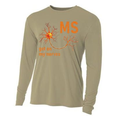 MS Get On My Nerves Neuron Humor Awareness Humor Neurons Cooling Performance Long Sleeve Crew