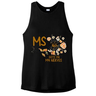 MS Gets On My Nerves Multiple Sclerosis Awareness Ladies PosiCharge Tri-Blend Wicking Tank