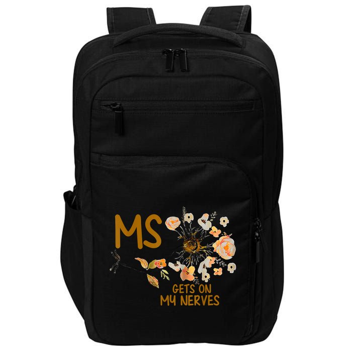 MS Gets On My Nerves Multiple Sclerosis Awareness Impact Tech Backpack