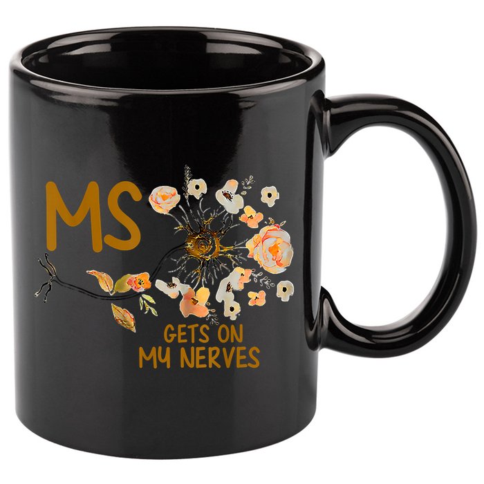 MS Gets On My Nerves Multiple Sclerosis Awareness 11oz C Handle Ceramic Mug