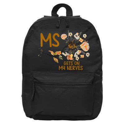 MS Gets On My Nerves Multiple Sclerosis Awareness 16 in Basic Backpack