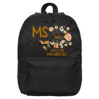 MS Gets On My Nerves Multiple Sclerosis Awareness 16 in Basic Backpack
