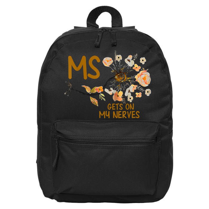 MS Gets On My Nerves Multiple Sclerosis Awareness 16 in Basic Backpack