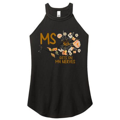 MS Gets On My Nerves Multiple Sclerosis Awareness Women's Perfect Tri Rocker Tank