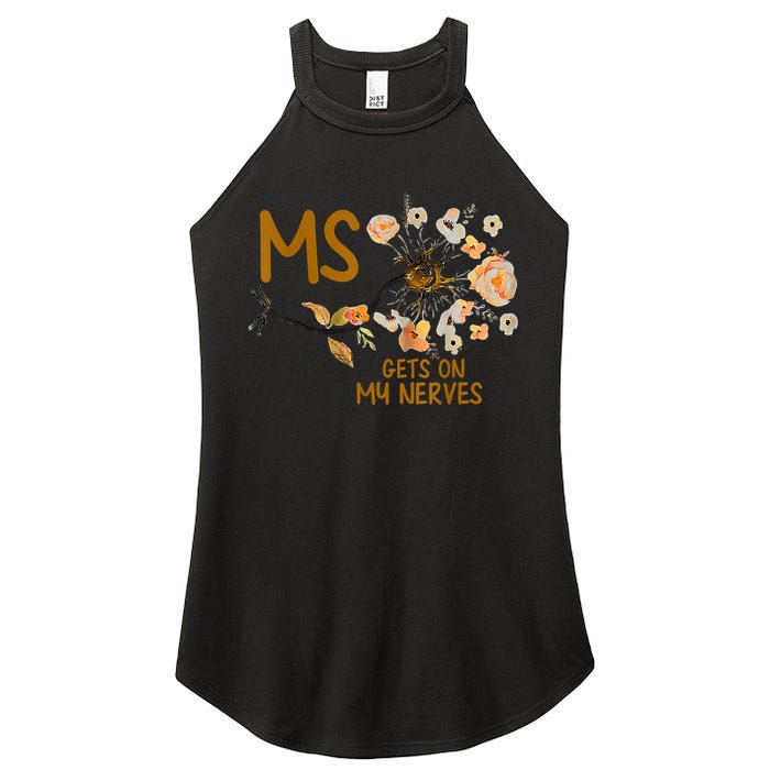 MS Gets On My Nerves Multiple Sclerosis Awareness Women's Perfect Tri Rocker Tank