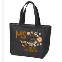 MS Gets On My Nerves Multiple Sclerosis Awareness Zip Tote Bag