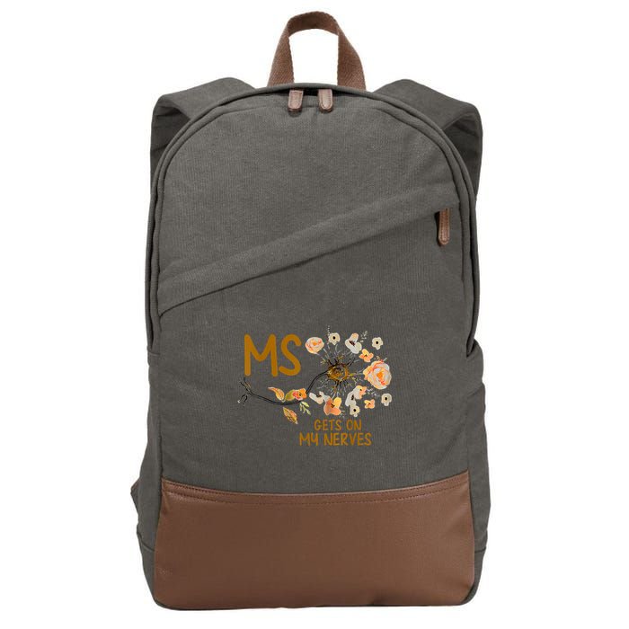 MS Gets On My Nerves Multiple Sclerosis Awareness Cotton Canvas Backpack