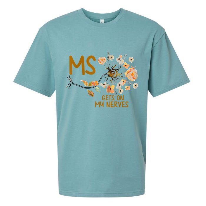 MS Gets On My Nerves Multiple Sclerosis Awareness Sueded Cloud Jersey T-Shirt