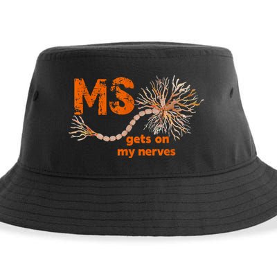MS Get On My Nerves Multiple Sclerosis Awareness Sustainable Bucket Hat