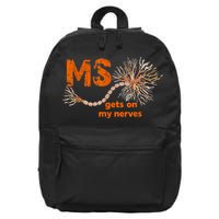 MS Get On My Nerves Multiple Sclerosis Awareness 16 in Basic Backpack