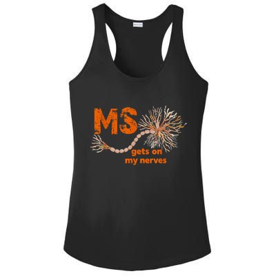 MS Get On My Nerves Multiple Sclerosis Awareness Ladies PosiCharge Competitor Racerback Tank