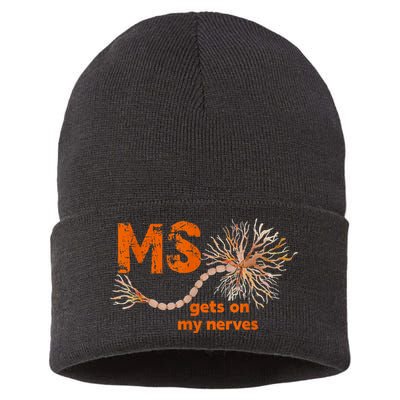 MS Get On My Nerves Multiple Sclerosis Awareness Sustainable Knit Beanie