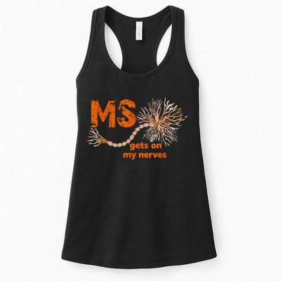 MS Get On My Nerves Multiple Sclerosis Awareness Womens Tank Top