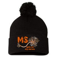 MS Get On My Nerves Multiple Sclerosis Awareness Pom Pom 12in Knit Beanie