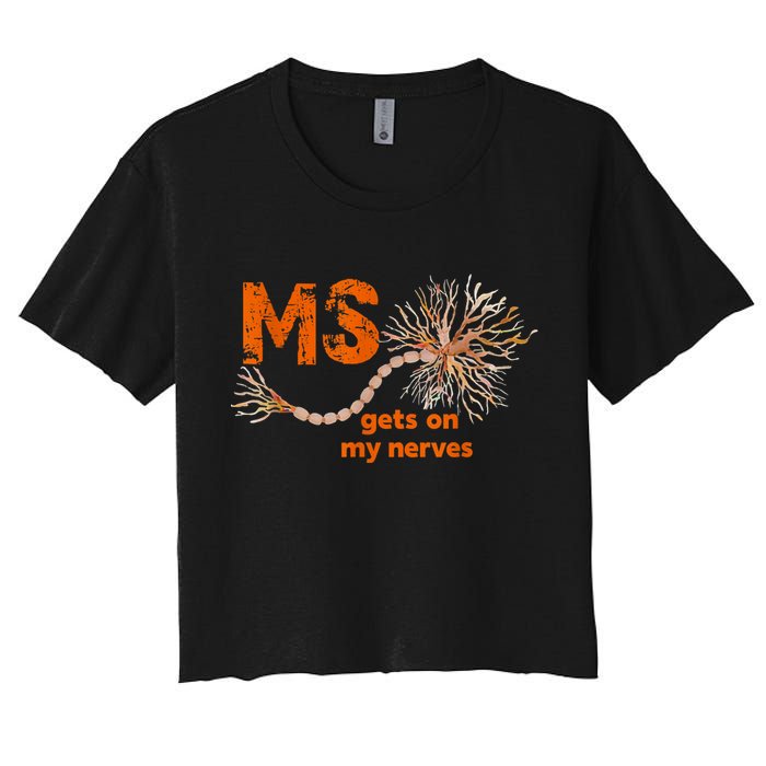 MS Get On My Nerves Multiple Sclerosis Awareness Crop Top