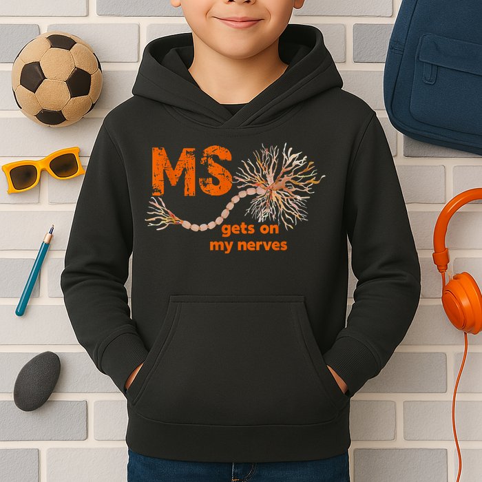 MS Get On My Nerves Multiple Sclerosis Awareness Kids Hoodie