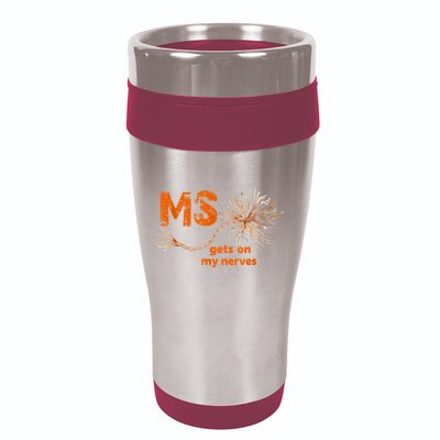 MS Get On My Nerves Multiple Sclerosis Awareness 16oz Travel Tumbler