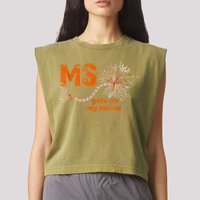 MS Get On My Nerves Multiple Sclerosis Awareness Garment-Dyed Women's Muscle Tee