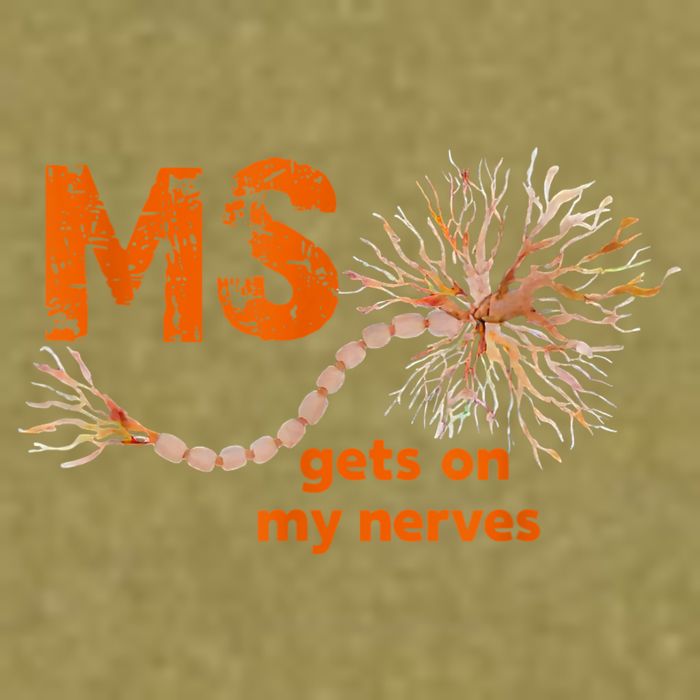 MS Get On My Nerves Multiple Sclerosis Awareness Garment-Dyed Women's Muscle Tee