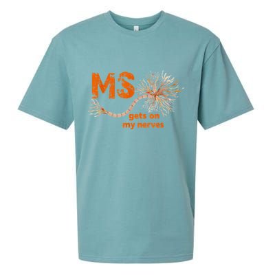 MS Get On My Nerves Multiple Sclerosis Awareness Sueded Cloud Jersey T-Shirt