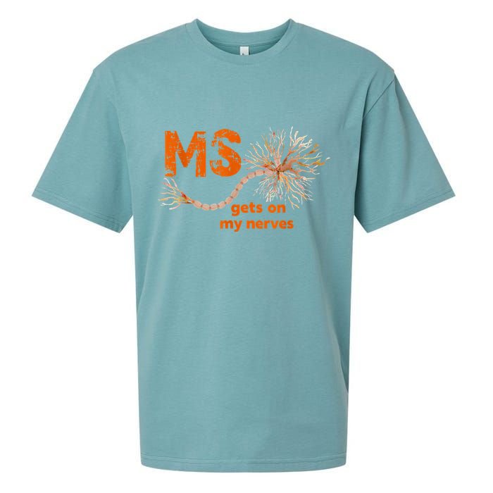 MS Get On My Nerves Multiple Sclerosis Awareness Sueded Cloud Jersey T-Shirt
