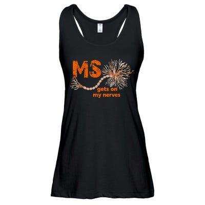 MS Get On My Nerves Multiple Sclerosis Awareness Ladies Essential Flowy Tank