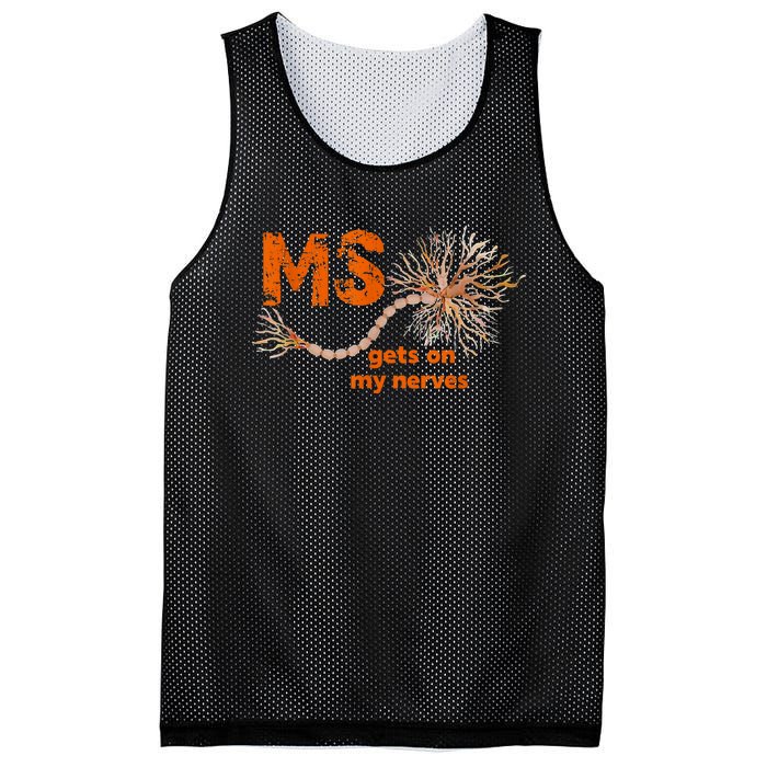 MS Get On My Nerves Multiple Sclerosis Awareness Mesh Reversible Basketball Jersey Tank