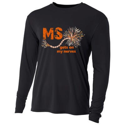 MS Get On My Nerves Multiple Sclerosis Awareness Cooling Performance Long Sleeve Crew